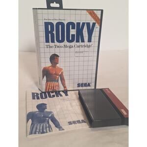 Rocky Sega Master System Video Game CIB Near Mint Two-Mega Cartridge